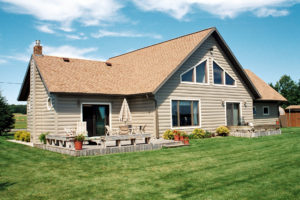 Exterior of home with seamless metal siding